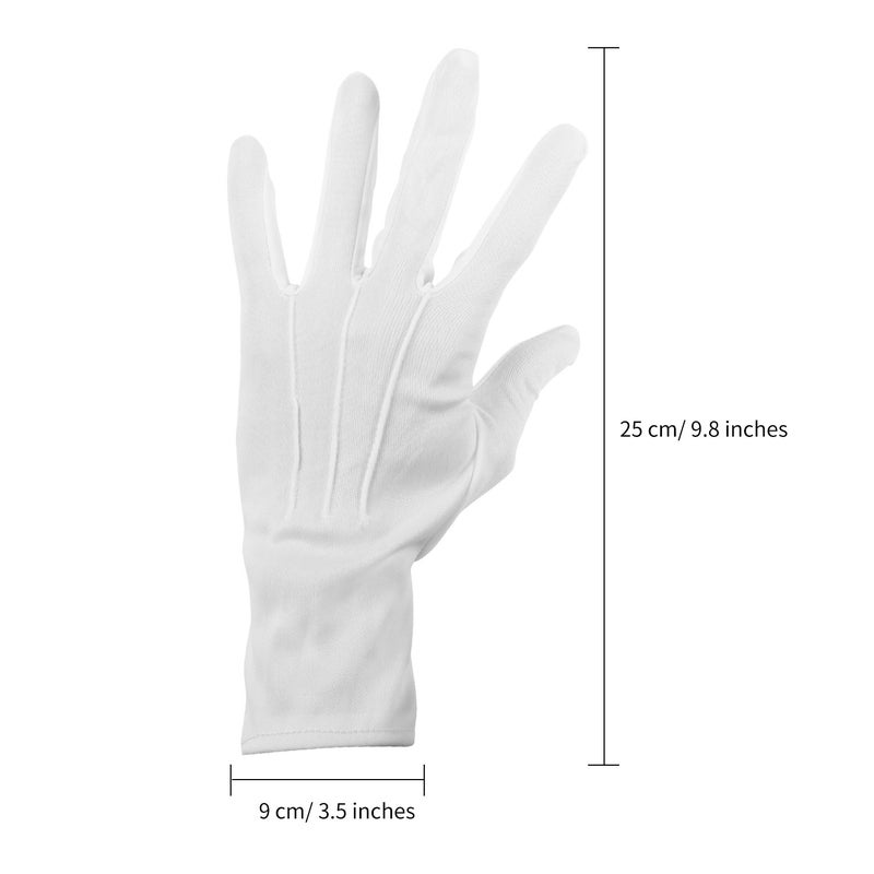 Senkary 3 Pairs White Cotton Gloves for Men Women  Parade Formal Costume Gloves for Tuxedo Server Jewelry Inspection Guard - Image 2